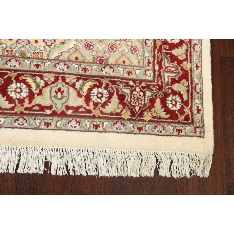 Tapis en laine à motif de teinture végétale Tabriz Mahi noué à la main 4 x 6