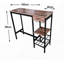 Table de bar de 100 cm avec porte-bouteilles et porte-verres, table de bistro-163029389