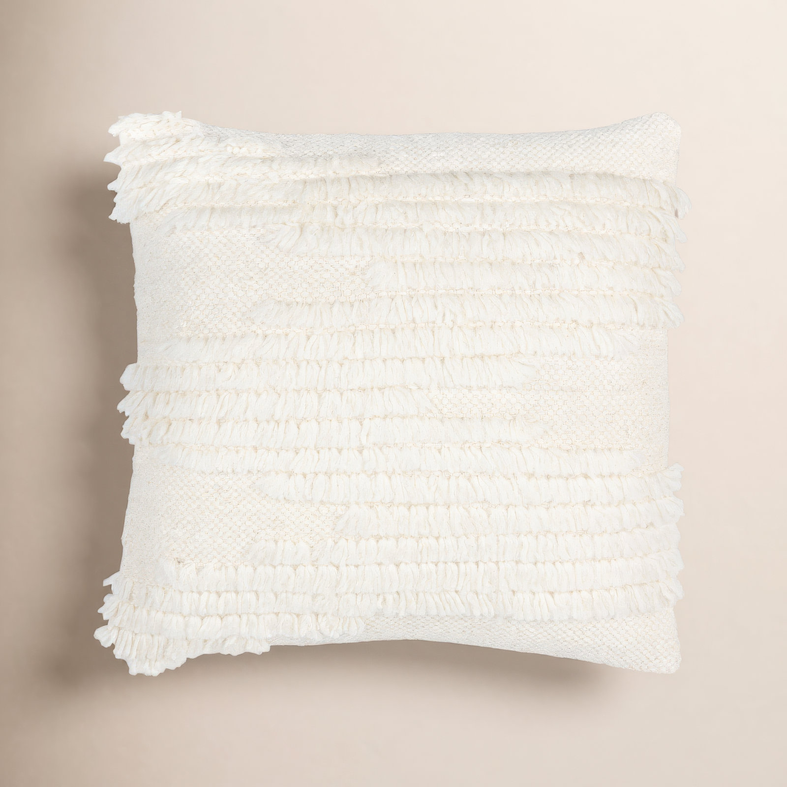 Emberly Ruffled Cotton Throw Pillow, Down, 18" x 18"