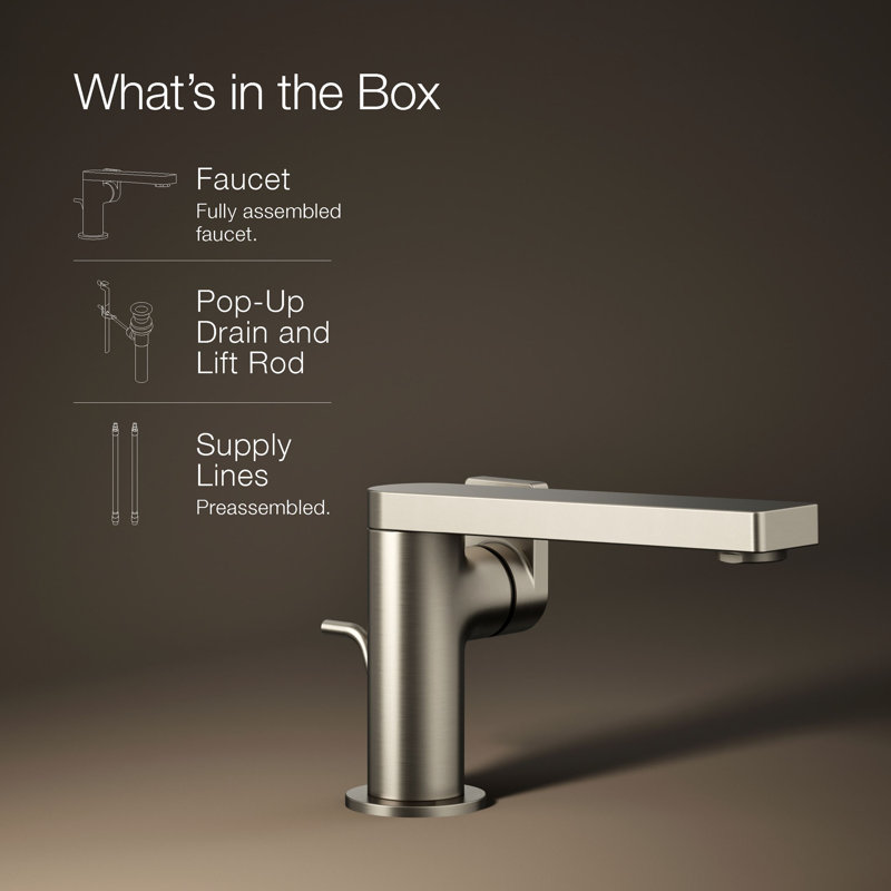Composed® Single-Handle Bathroom Faucet with Drain Assembly, Vibrant Brushed Nickel