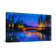 Paysage, nature, ciel nocturne, pont, rivière, étoiles, arbres, lumières, réflexion-1156431866