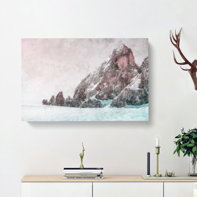 Pink Mountain - Wrapped Canvas