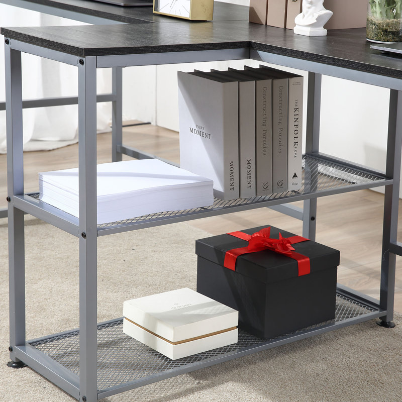 Marsibil Steel Computer Desk, Black/Gray