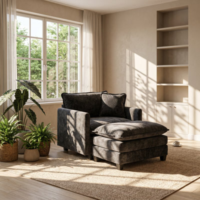 Canapé modulaire en tissu chenille simple l 35 po x P 41,4 po x H 33 po Cloud