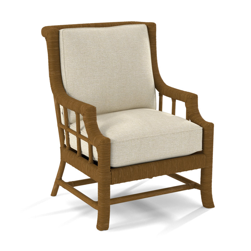 Lafayette Armchair, Havana, White Performance Fabric; 0851-94