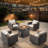 Nazime 4- Person Outdoor Seating Group with Patio Rocking Swivel Chairs and Cushions and Fire Pit Table-612161441