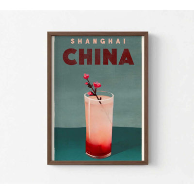 Affiche de voyage rétro à cocktail en Chine