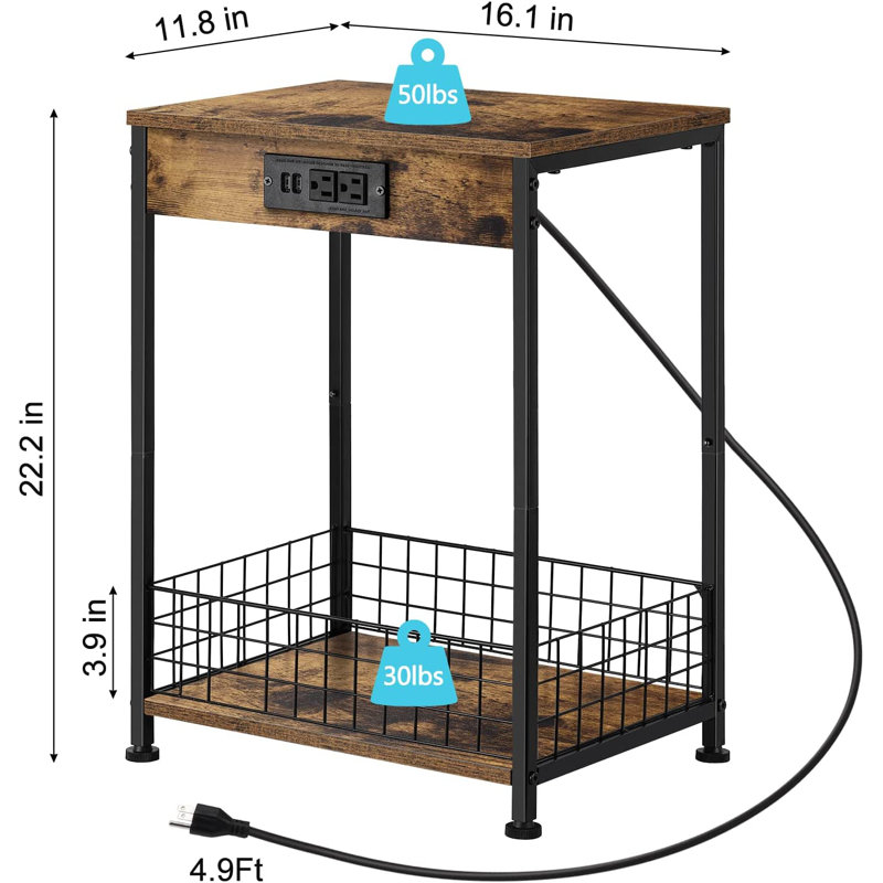Table de chevet Arkita, Brun