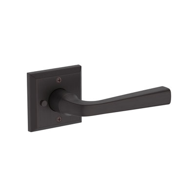 Kinsella Privacy Lever with Traditional Square Rose in Matte Black