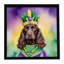 Boykin Spaniel King of Mardi Gras, reproduction d'art encadrée