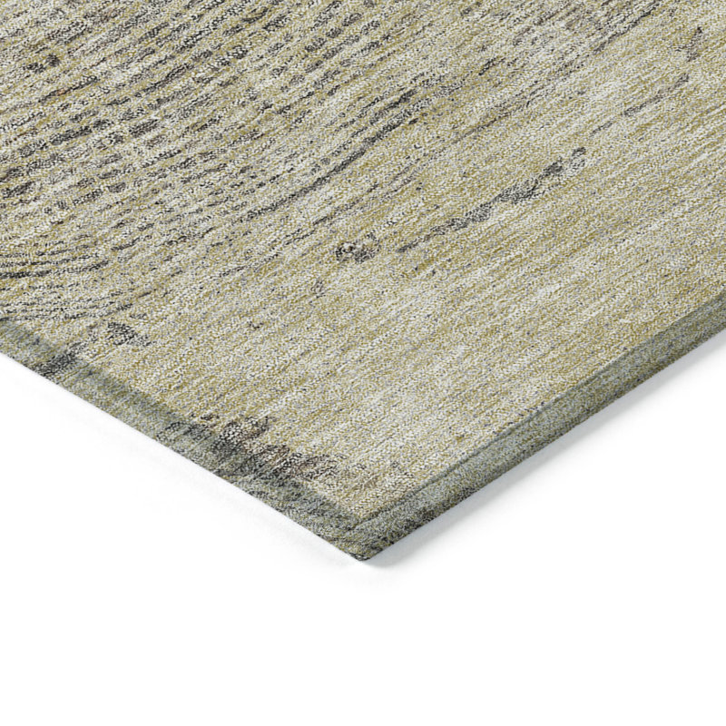 Tapis extérieur lavable abstrait taupe et gris 9 pi x 12 pi beige