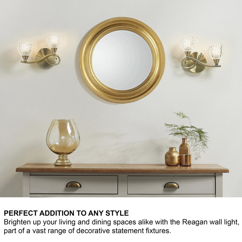 Ventress ‎Steel & Glass Plug-in Wallchiere, Antique Brass