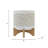 8" CHEVRON PLANTER W/ WOOD STAND, BEIGE