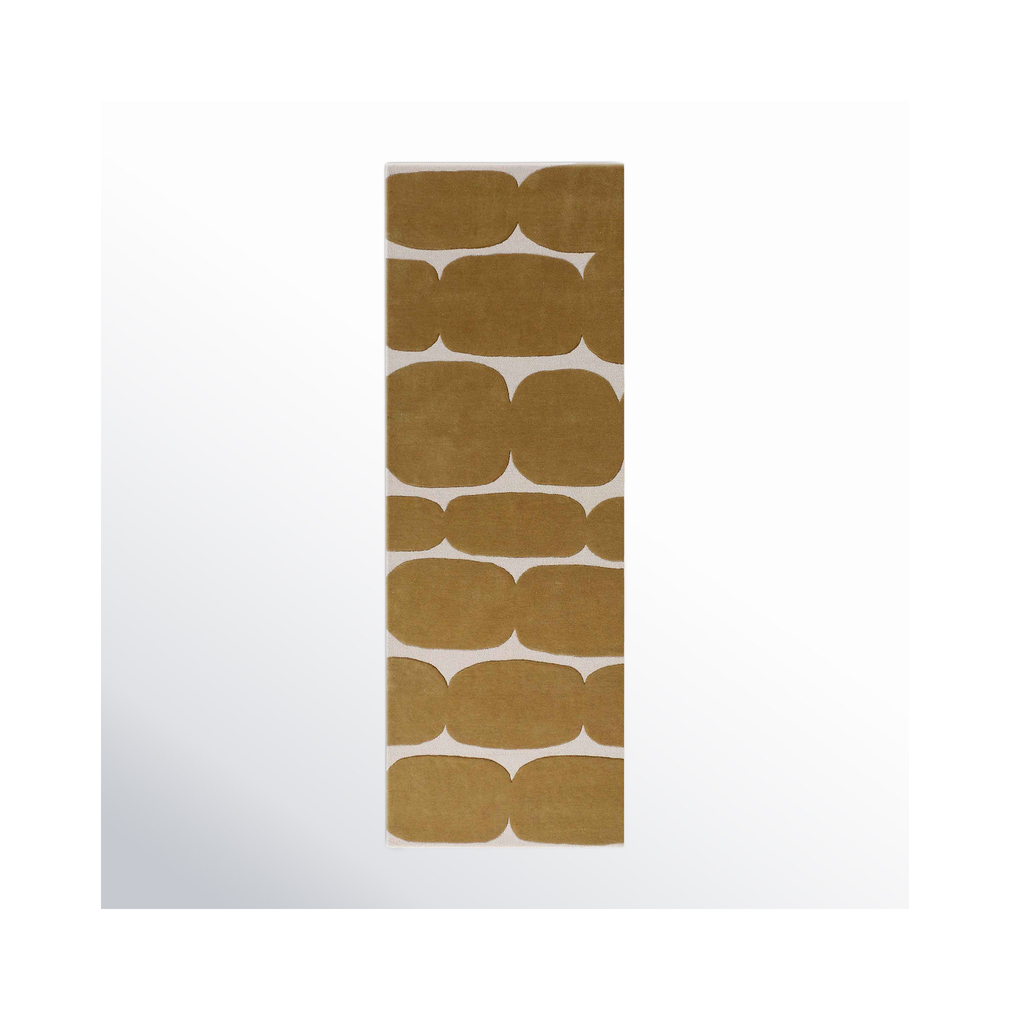 Brick Road Handmade Mustard Yellow/Ivory Rug, Runner 2'6" x 7'