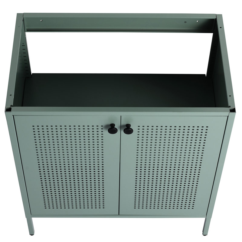 Meuble-lavabo autoportant de 30 po Mint - Bvb05730gn-1. Structure en acier laminé à froid, capacité de charge de 180 livres. , - Vaste espace de rangement avec tablettes réglables. Armoire à double porte.
