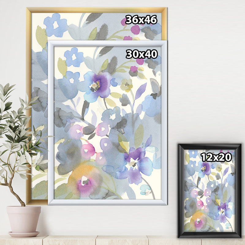« bijoux jardin ii »-reproduction d’image sur toile, Cadre doré, H 20 po x l 12 po x P 1po