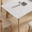 Blanc / table de salle à manger en bois fritté rectangulaire et en bois massif Burlywood-125022595