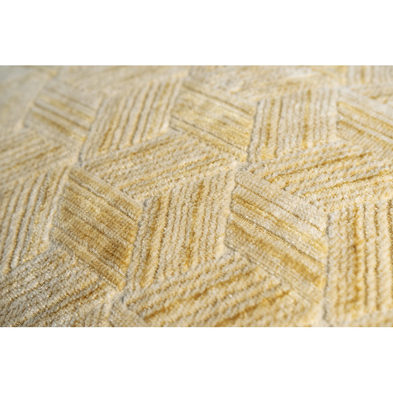 Entwined Square Woven Jacquard Pillow, 22"H x 22"W, Gold