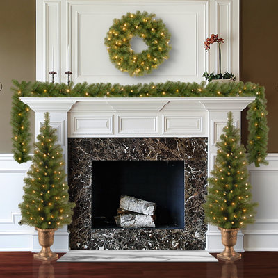 4' Pre-Lit Pine Christmas Tree