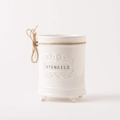 Utensil Ceramic Holder, 6.5"X5" Dia, Utensils