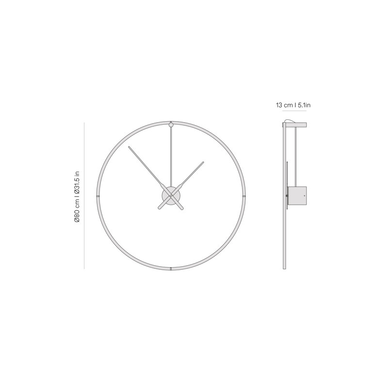Ombra Solid Wood Skeleton Wall Clock, Large