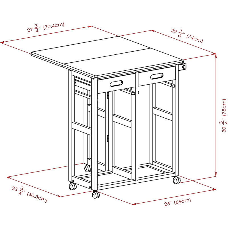 Guyer Solid Wood Kitchen Island Set