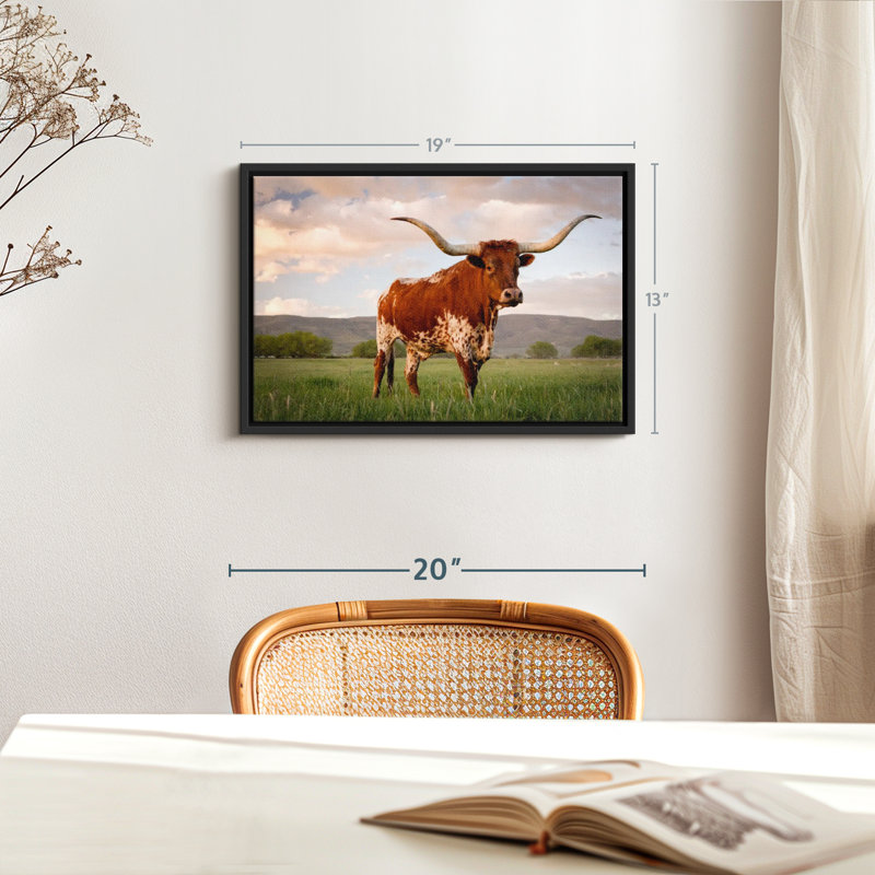 «Brown Texas Longhorn Wall Art», H 19 po x l 13 po