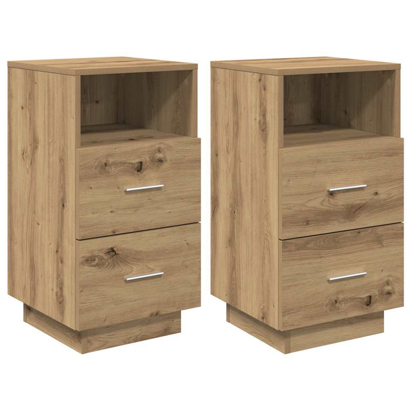Kizzie 36 cm W Bedside Table, Artisan Oak, Individual