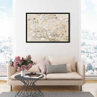 Van Gogh In Golden Blossoms " Van Gogh In Golden Blossoms Tree " Painting Print
