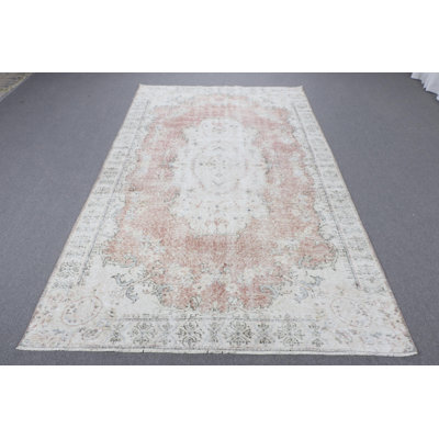 Grand tapis turc orange Oushak fabriqué en laine moderne, idéal pour rehausser l'esthétique de votre salon