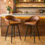 Swivel Upholstered Counter Stool with Metal Frame-1771031317