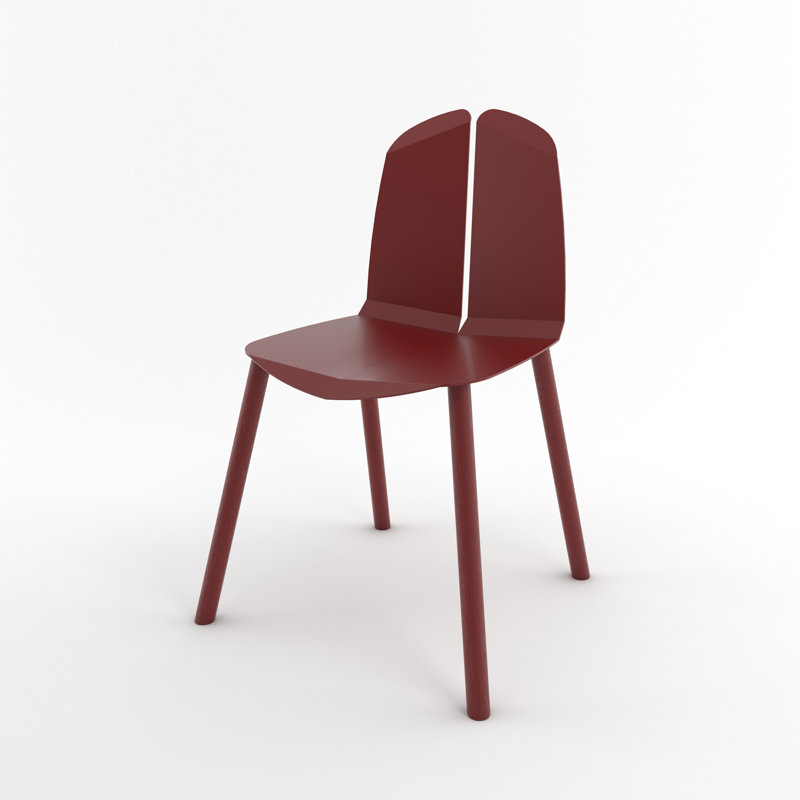 Chaise de salle à manger Noa, Rouge sang, Chêne Peint Rouge Sanguine