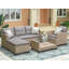 Extérieur, ensembles de meubles de patio, ensemble de conversation 4 pièces, canapé modulaire en osier avec coussins de siège