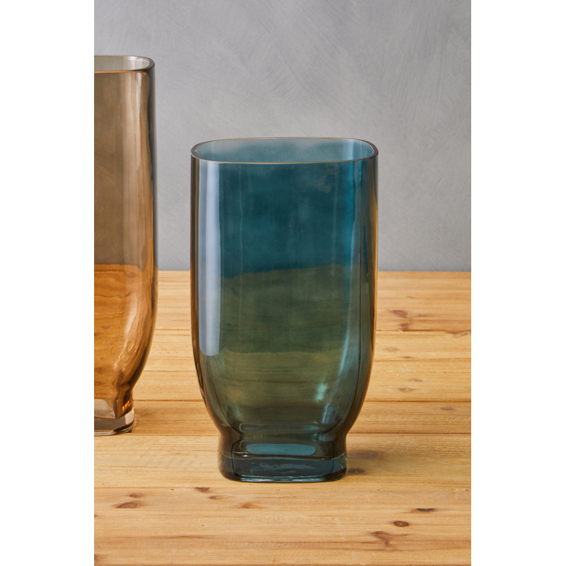 Emer Glass Table Vase, Blue, 24cm H x 10cm W x 10cm D
