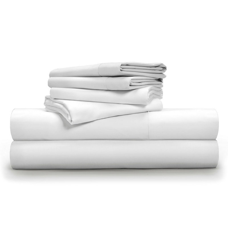  Ensemble de draps à densité de tissage 600 fils Luxe Soft & Smooth, Double, Blanc