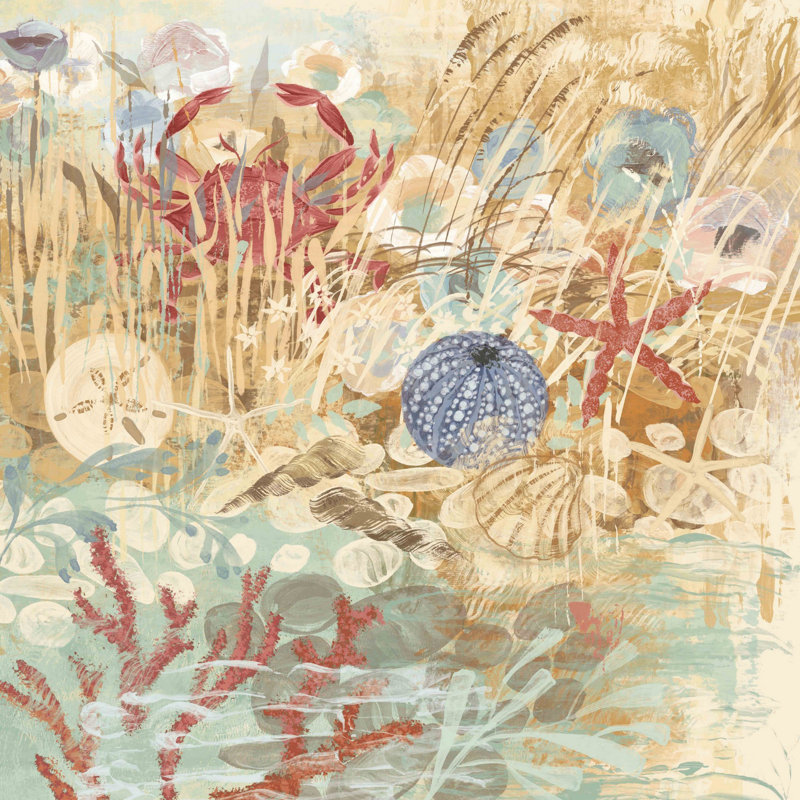 « floral frenzy côtière v », reproduction d’art sur toile tendue, H 18 po x l 18 po
