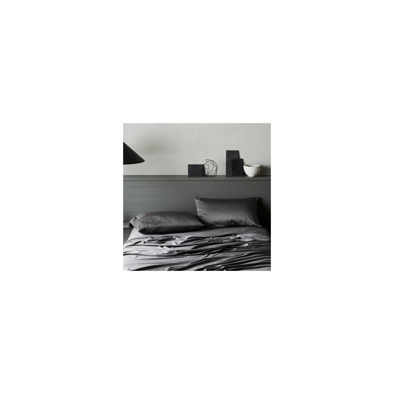 Signature Sateen Pillowcase, Full / Double Pillowcase + Pillowcases 2 Standard, Slate
