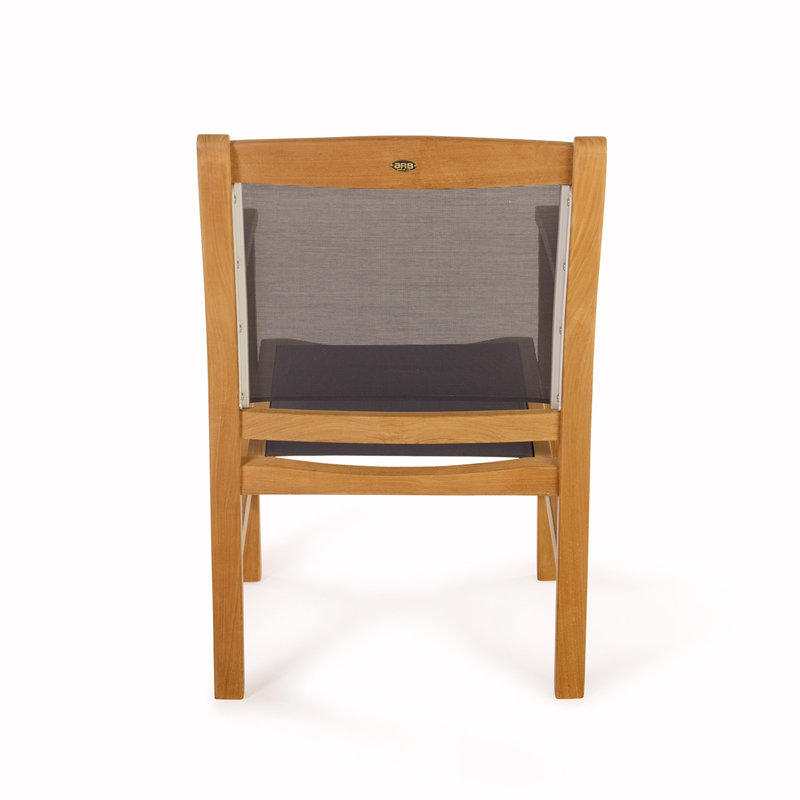 Colorado Teak and Textilene Park Armchair with Curved Back