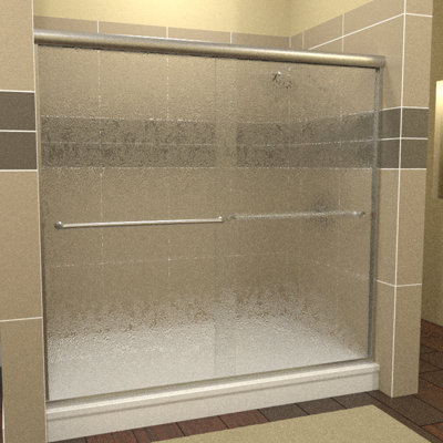 Leser 46" W x 70" H Bypass Semi-Frameless Shower Door