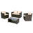 Lilyan 4 Piece Outdoor Rattan Sofa Seating Group with Cushions-1148073650