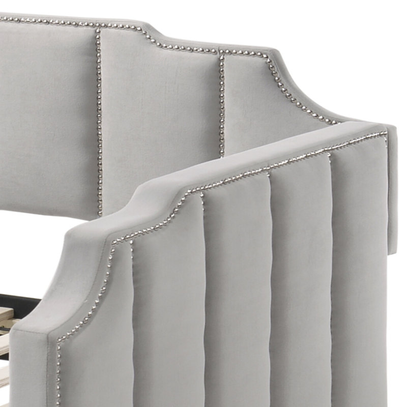 Velvet Daybed W/Trundle (Twin), Gray