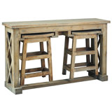 Levane 2 - Person Mahogany Solid Wood Solid Wood Top Trestle Dining Set