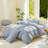 DONEUS 100% Washed Cotton Striped Duvet Cover Set Natural Linen Like Textured Bedding Set 3 Pieces with Zipper Closure-121384197-121384191