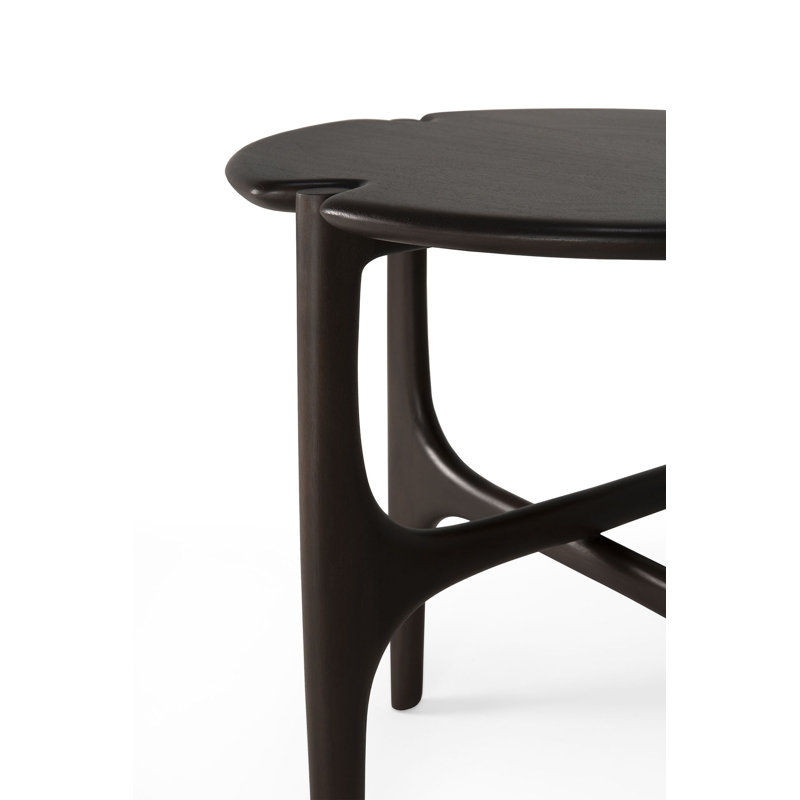 Pi Solid Wood End Table, Dark Brown