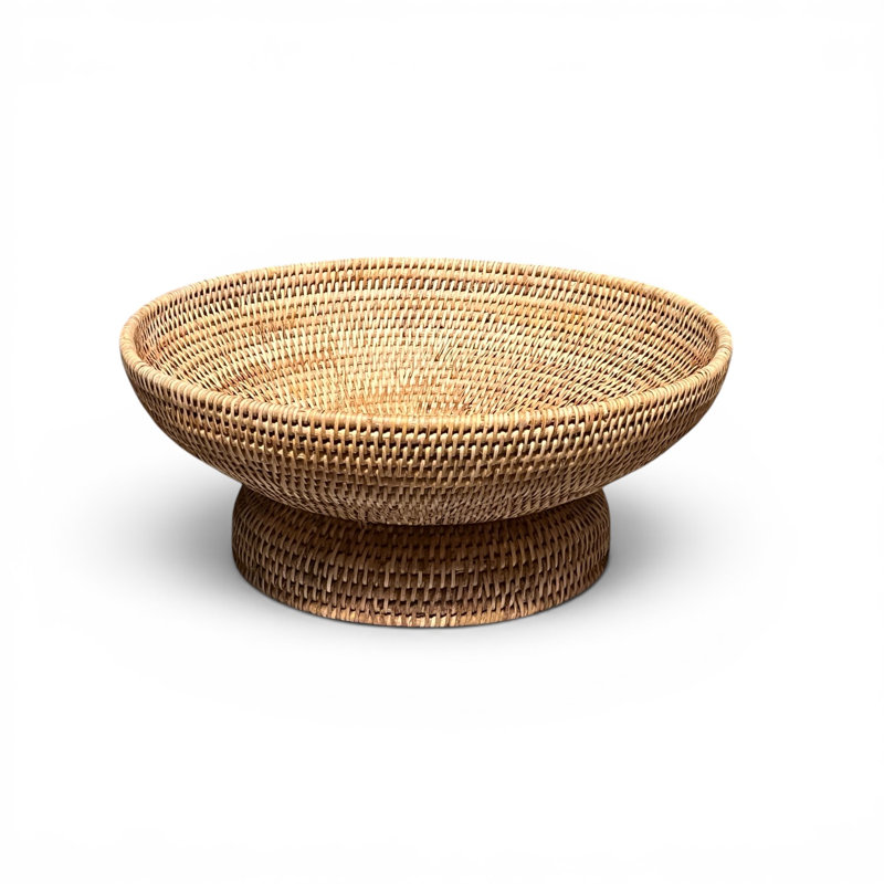 Corbeille à fruits ronde sur pied, Naturel mat