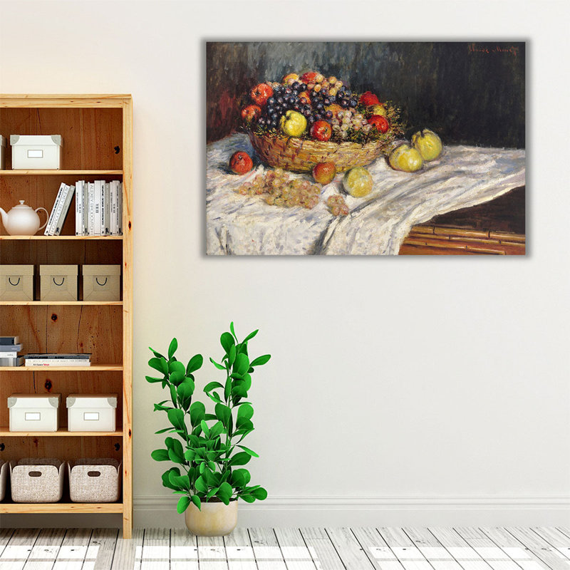 Pommes et raisins, 1879-1880 - reproduction d'art sur toile, H 16 po x l 24 po