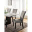 Superbe table en marbre avec chaises d'appoint et chaises en flanelle grises-1768046646