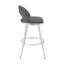 Tabouret tournant en acier inoxydable brossé avec similicuir gris-1464174075-1464174069-1464174071