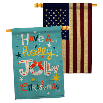 Double Sided 40 in. H x 28 in. W Polyester Christmas House Flag