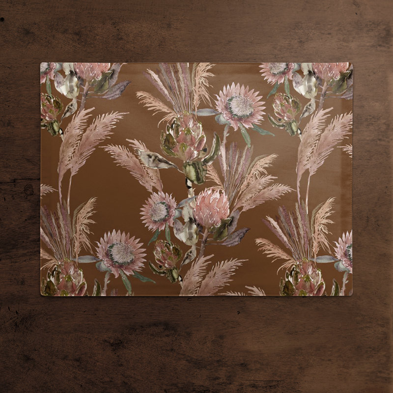 Napperon en polyester 14 "Protea Blooms, Brun